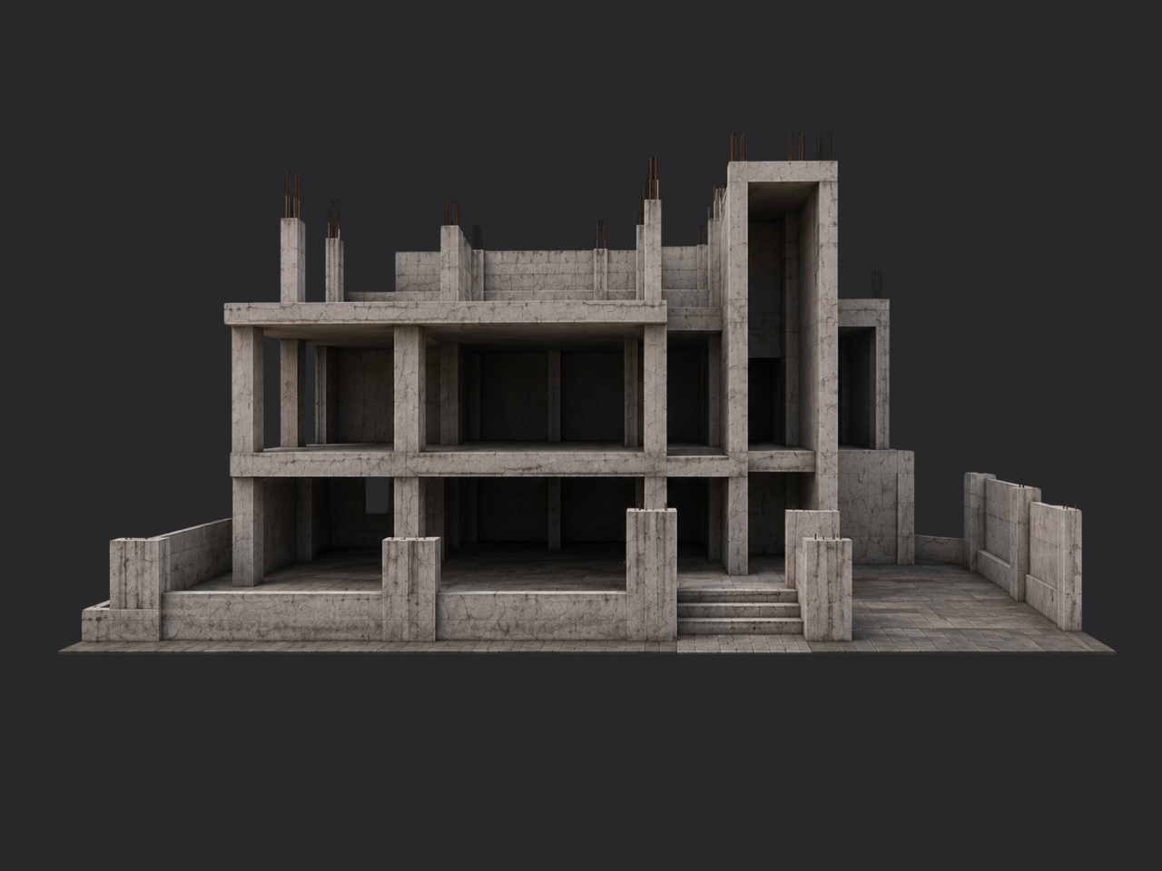 Estructura de edificio plurifamiliar de obra nueva, ejemplo de promoción residencial gestionada en HouseList.